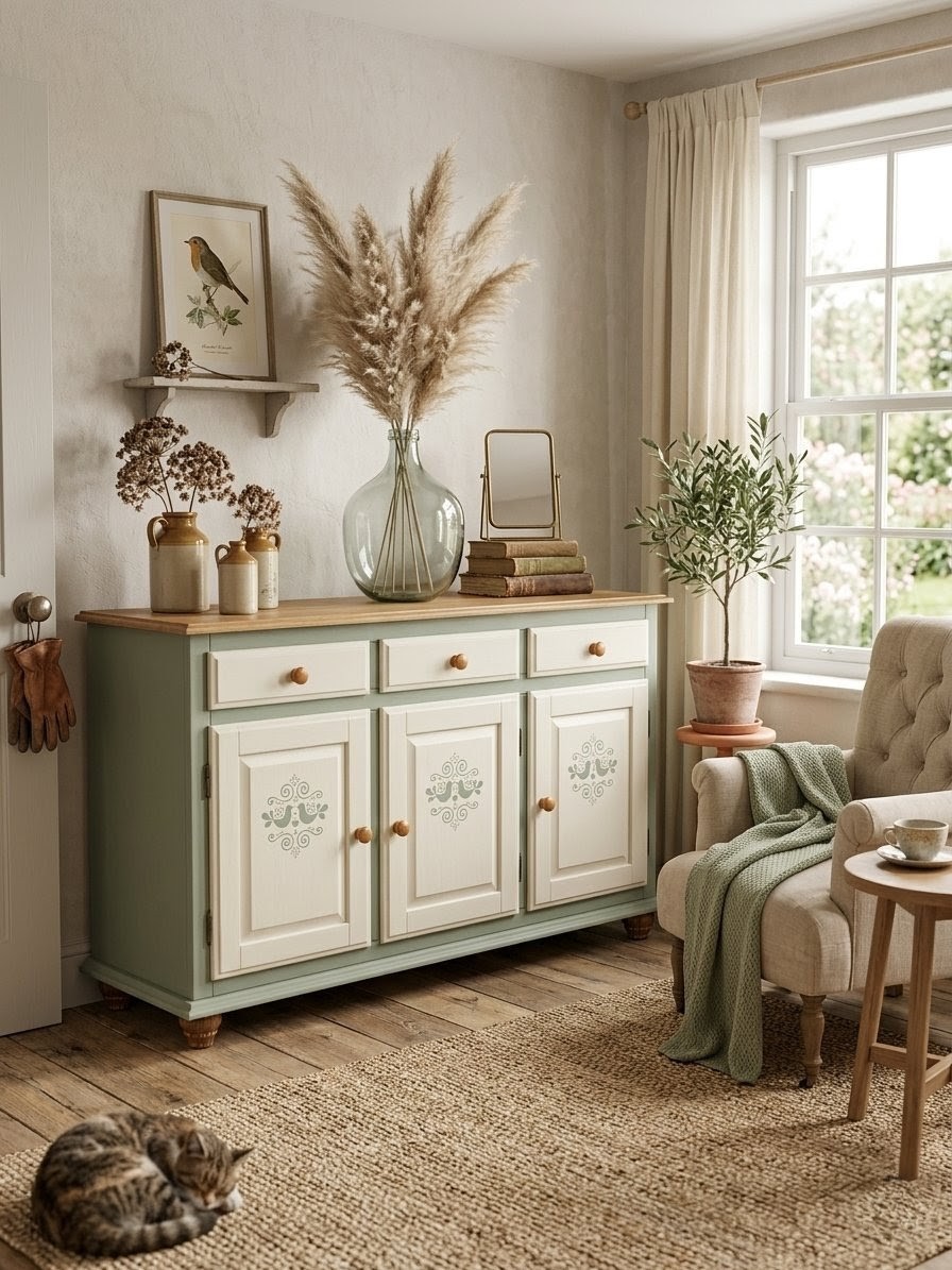 Komoda s motivem ptáčků 