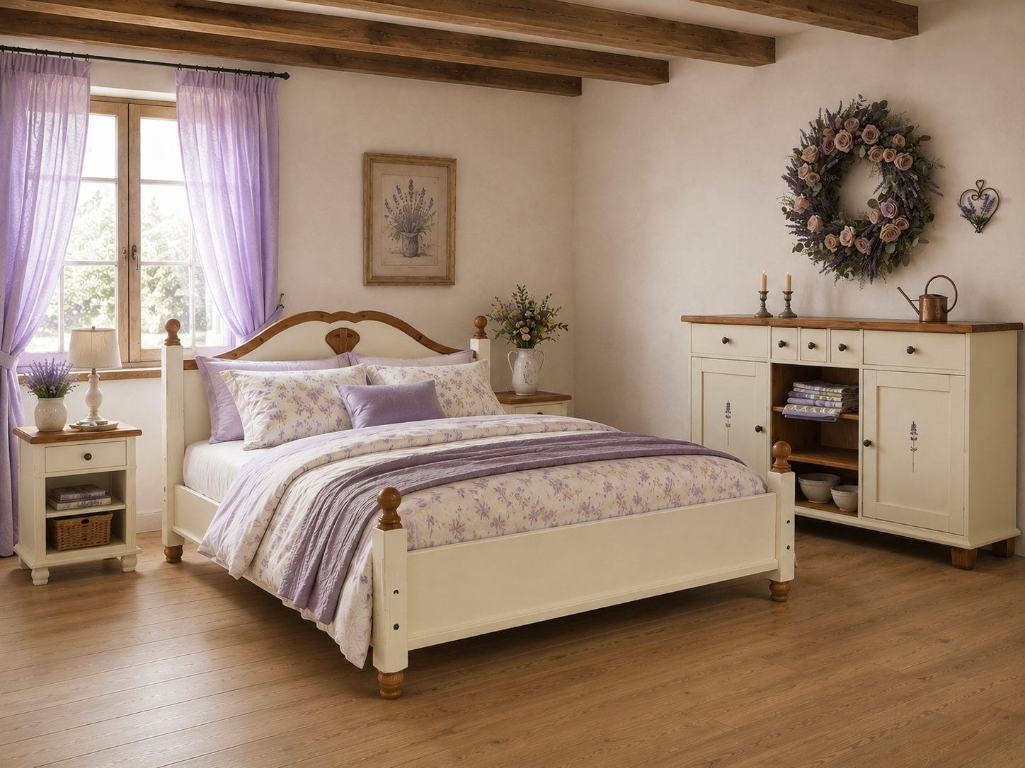 Celodřevěná postel Provence, Anima nábytek 